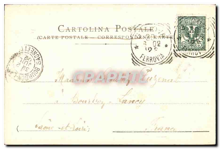 Italie Italia CPA Genova Via Garibaldi — Rückseite