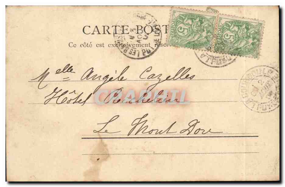 Puy de Dome- Le Bourboule- La Roche des Fees--CPA — Rückseite