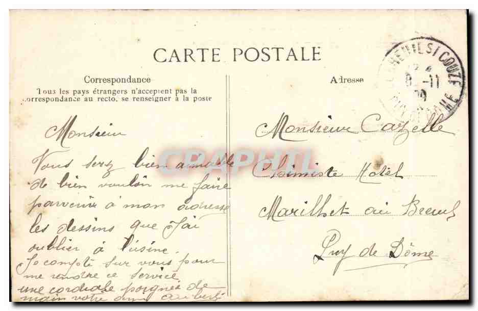 Puy de Dome- Clermont-Ferrand- L'Auvergne Pittoresque Citron Crozet - Vercingetorix et la rue Blatin--CPA — Rückseite