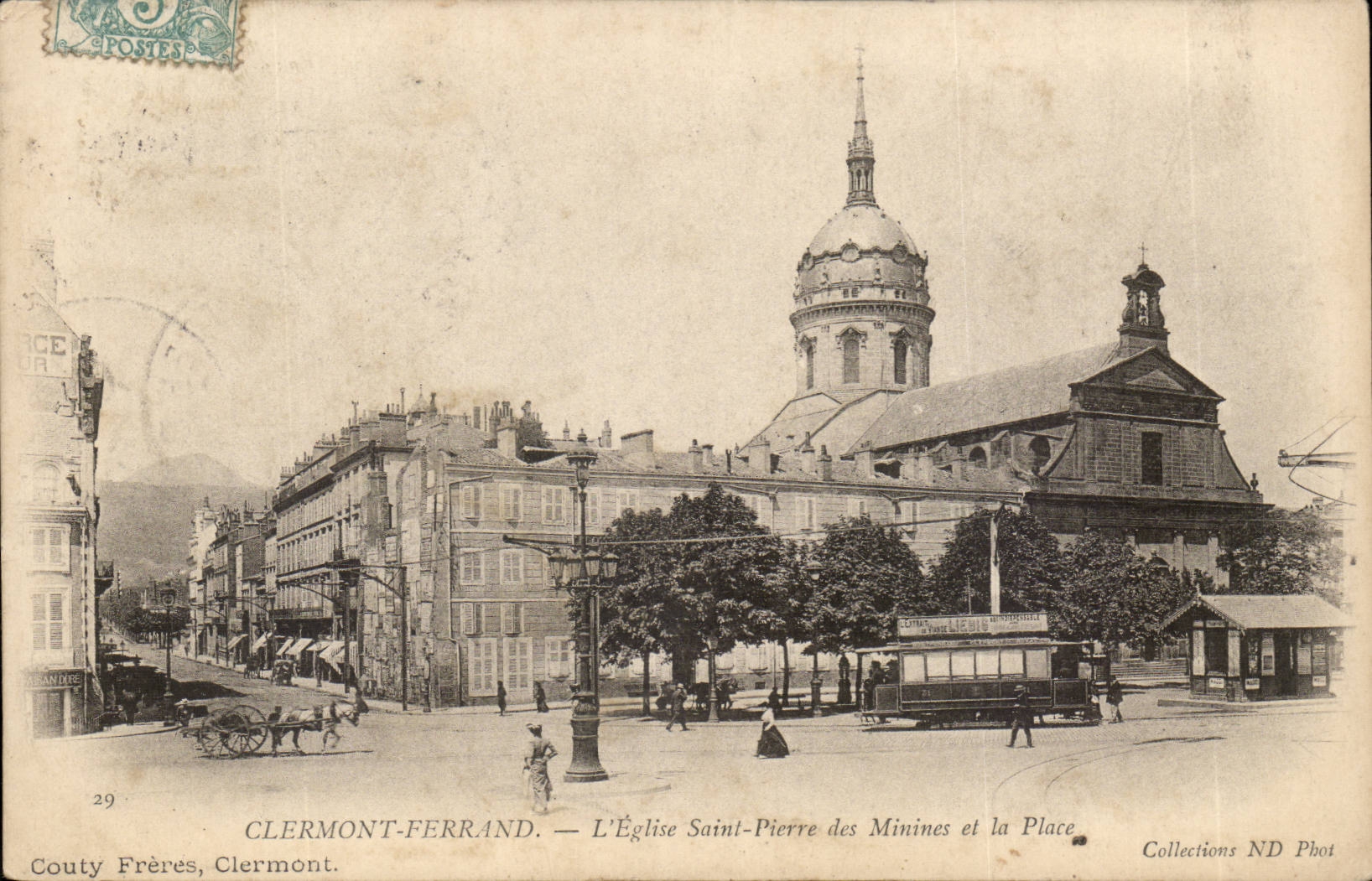 Clermont-Ferrand — L'Église Saint-Pierre des Minimes et la Place — Couty Frères, Clermont.