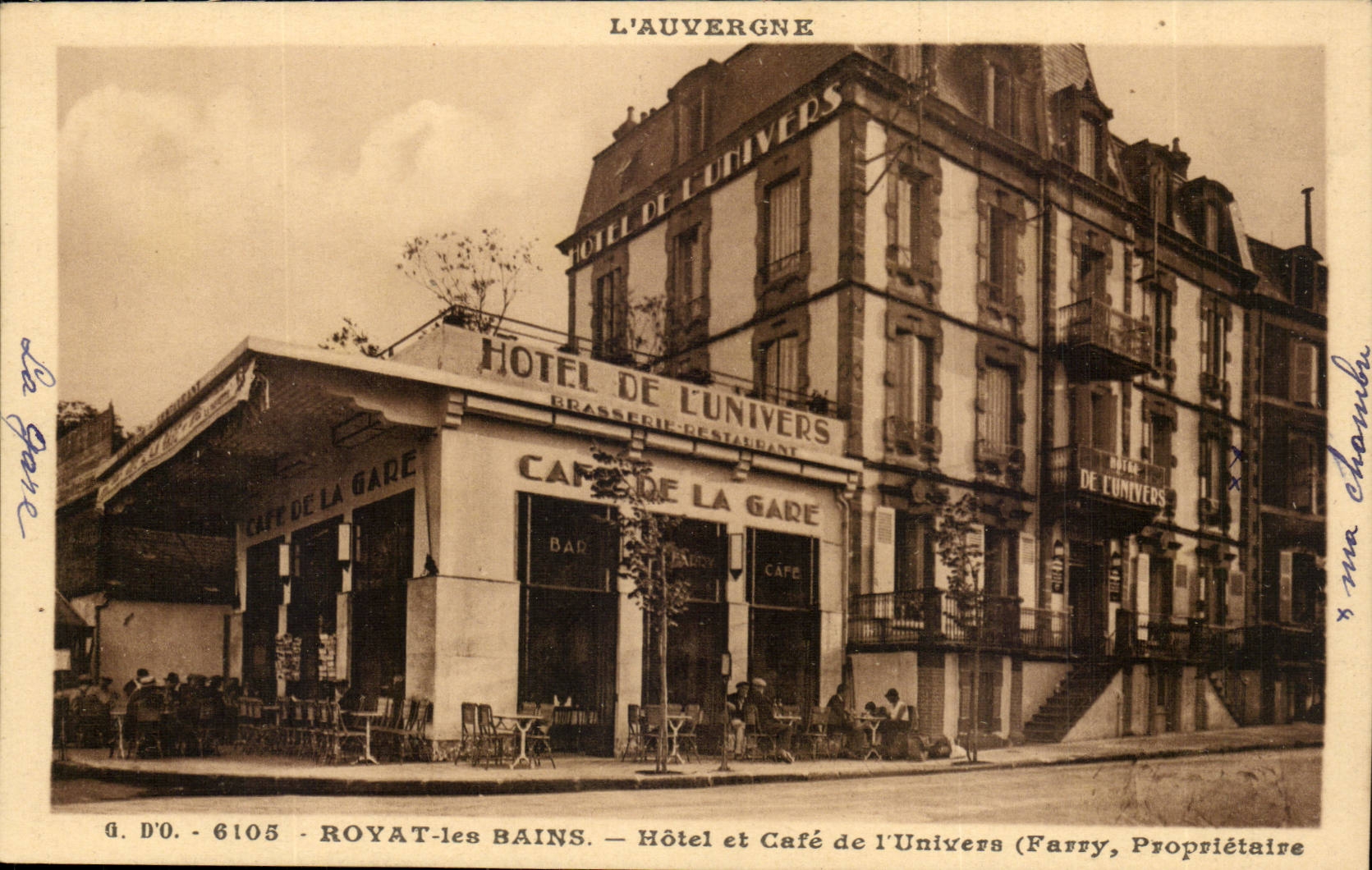 ROYAT-les BAINS — Hôtel et Café de l'Univers — éditeur J. Goutefanges (P.-de-D.)