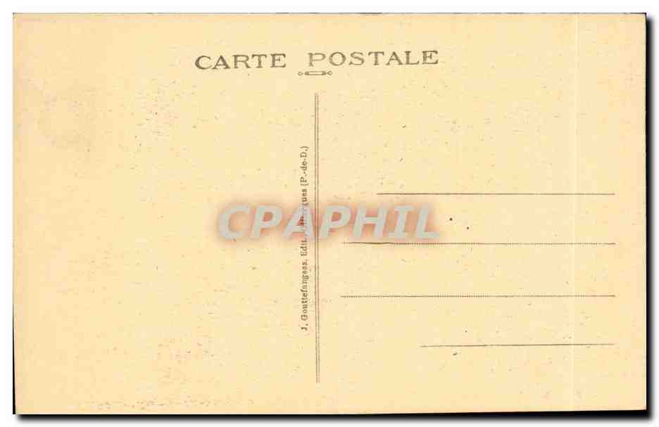 ROYAT-les BAINS — Hôtel et Café de l'Univers — éditeur J. Goutefanges (P.-de-D.) — Verso