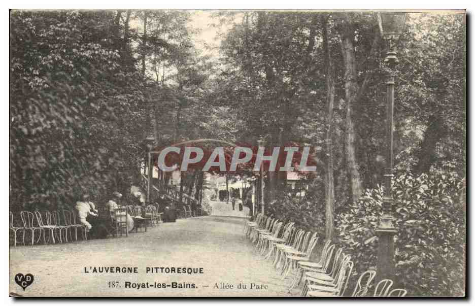 Puy de Dome-Royat-les-bains- Allee du Parc-CPA