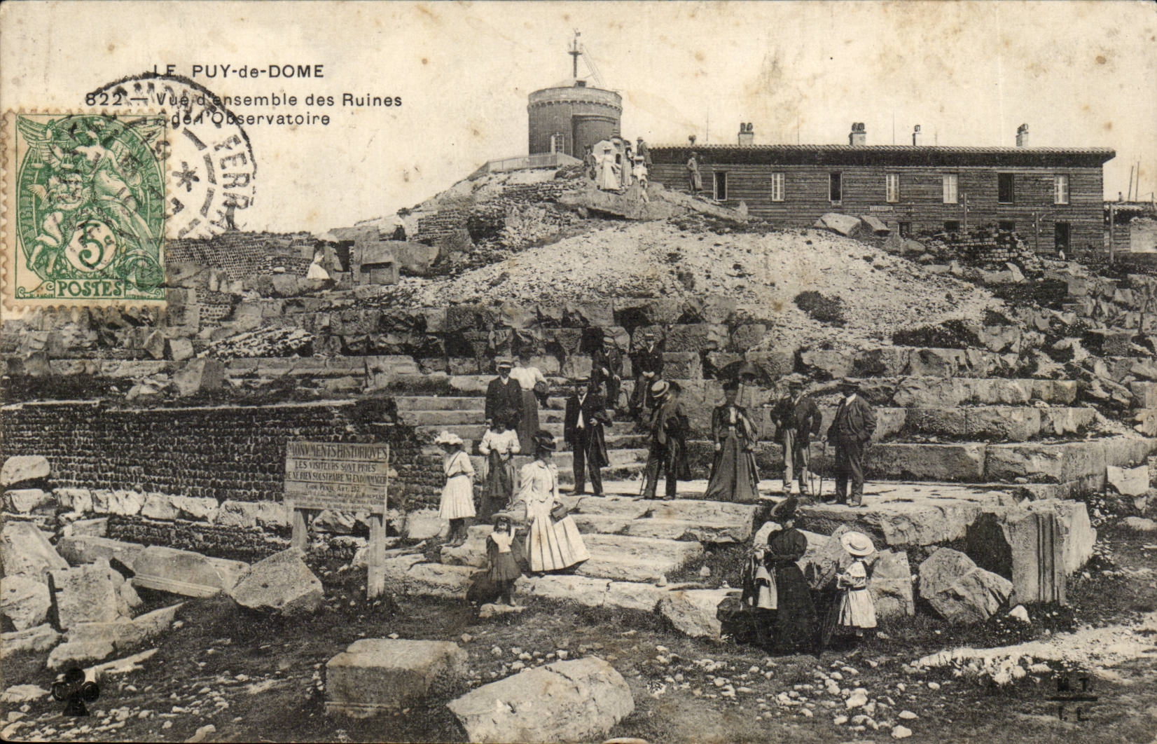 Le Puy-de-Dôme — Vue d'ensemble des Ruines de l'Observatoire — Éditeur non identifié, n° 822