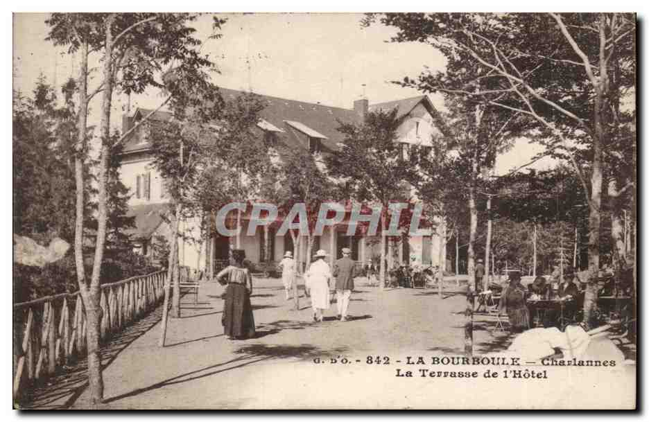 Puy de Dome- La Bourboule- La Terrasse de L'Hotel-Charlannes -CPA