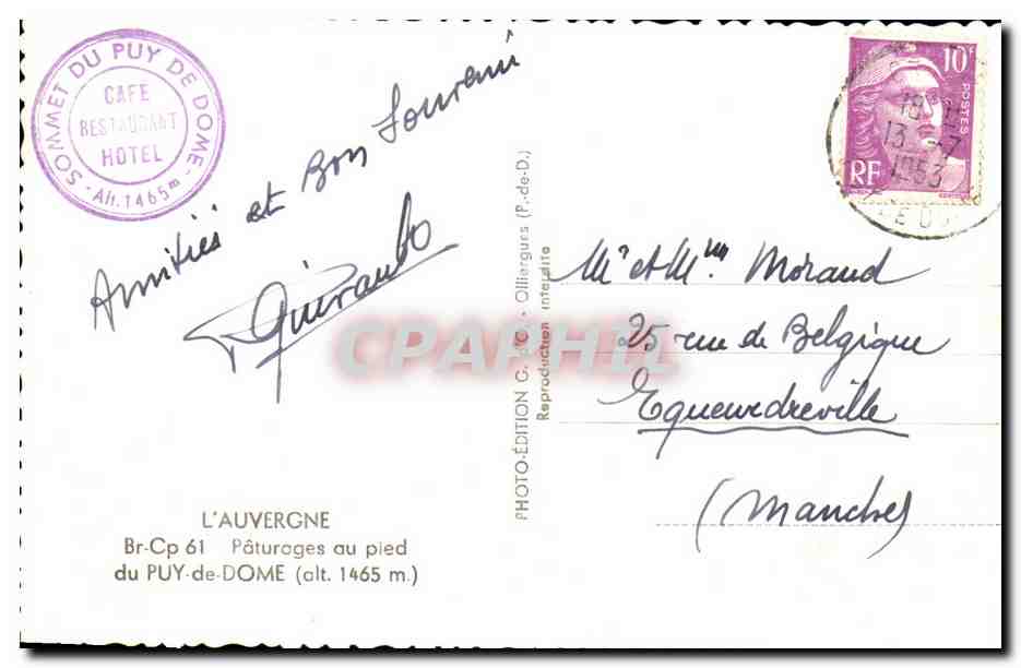 Pâturages au pied du Puy-de-Dôme — L'Auvergne — éditeur G.d'P. — Reverso