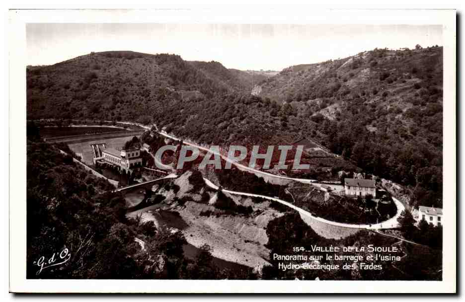 Puy de Dome- Vallee de la Sioule Panorama sur le barrage et l'usine Hydro-Electrique des Fades--CPA 