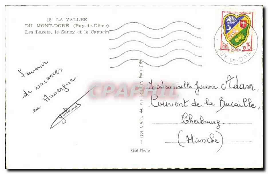 Puy de Dome- La Vallee du Mont Dore- Les Lacets le Sancy et le Capucin -CPA — Verso