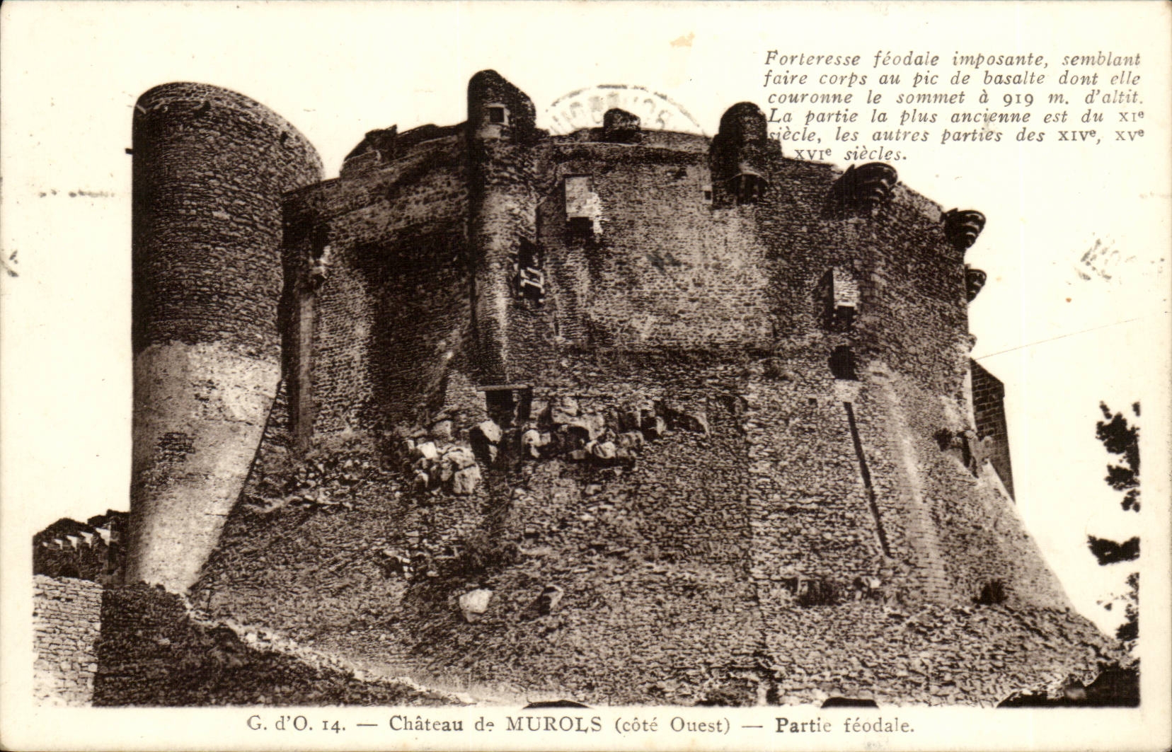 Château de Murols (côté Ouest) — Partie féodale — G. d'O. 14