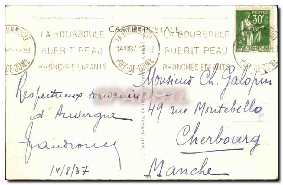 Château de Murols (côté Ouest) — Partie féodale — G. d'O. 14 — Rückseite