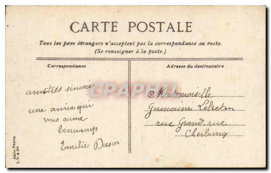 Paysage montagneux avec vaches — éditeur L.V. & Cie — Verso
