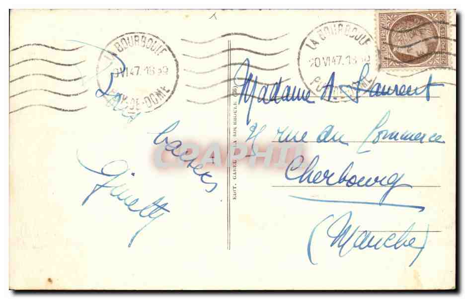 La Bourboule — Ansicht vom Felsen der Feen — Verlag C.A.P. — Rückseite