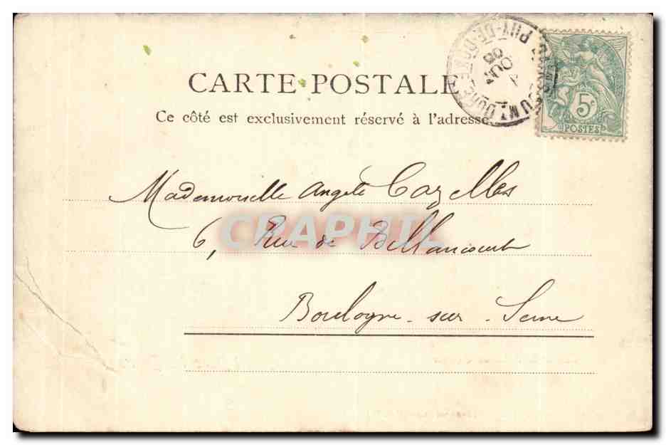 Puy de Dome- Le Mont Dore -les-bains- Sentier du Salon Capucin-CPA — Verso