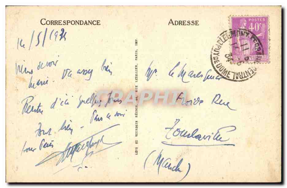 Puy De Dome - Clermont-Ferrand - Maison rue des Chaussettlers - CPA — Rückseite