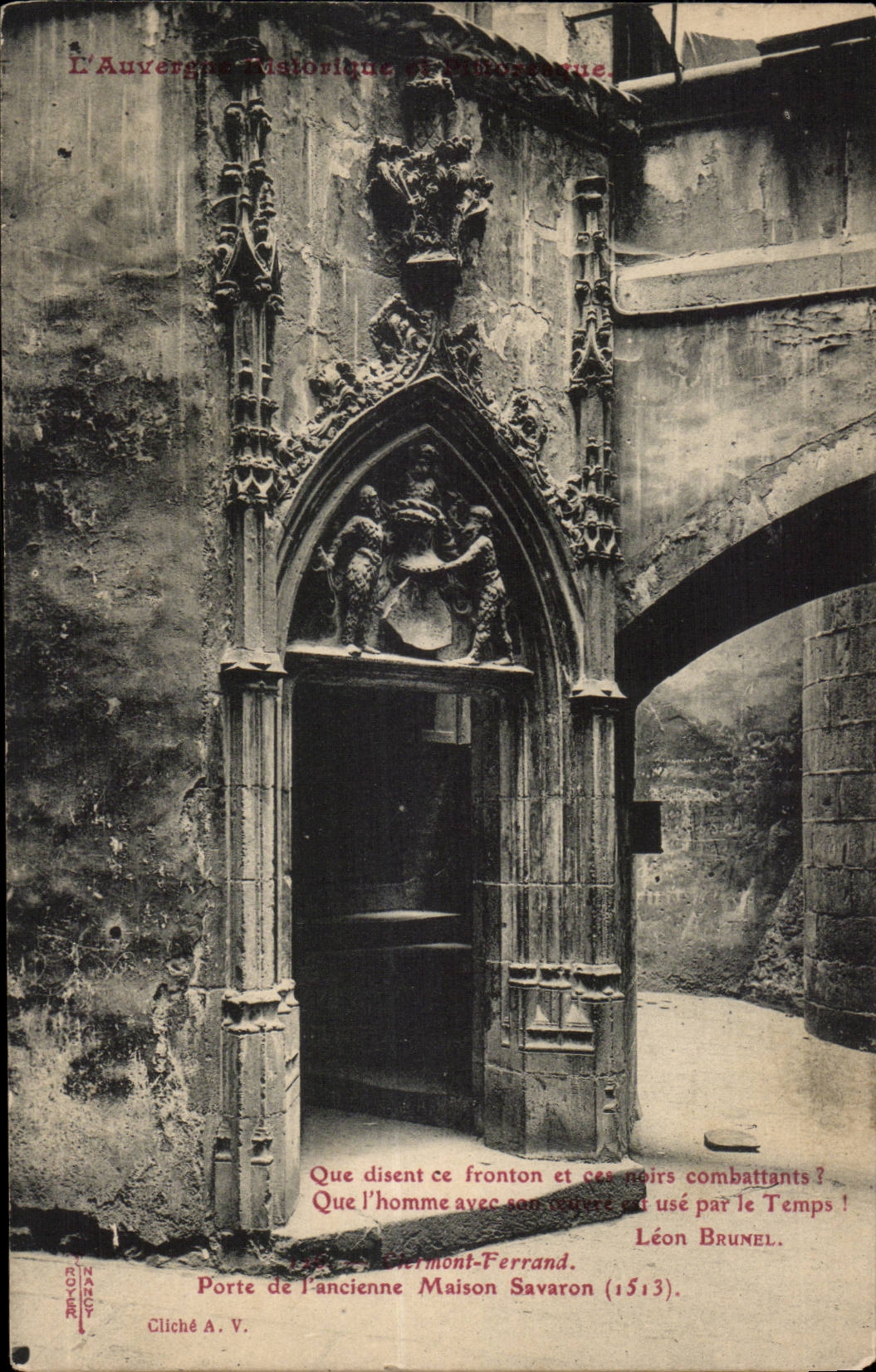 Puy de Dome - Mont-Ferrand - Porte de l'ancienne Maison Savaron 1513 - Leon Brunel - CPA 