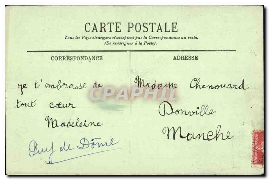 Puy-de-Dôme — Costume et Coiffe du Pays — LL. — Verso