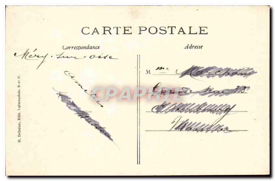 Mery-sur-Oise- Rue de Paris-Cafe-Boissy -CPA — Back