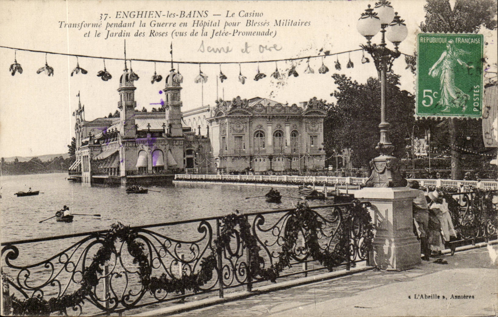 Val d'Oise- Enghien-les-Bains- Le Casino- Transforme pendant la Guerre en Hopital pour Blesses Militaire -CPA