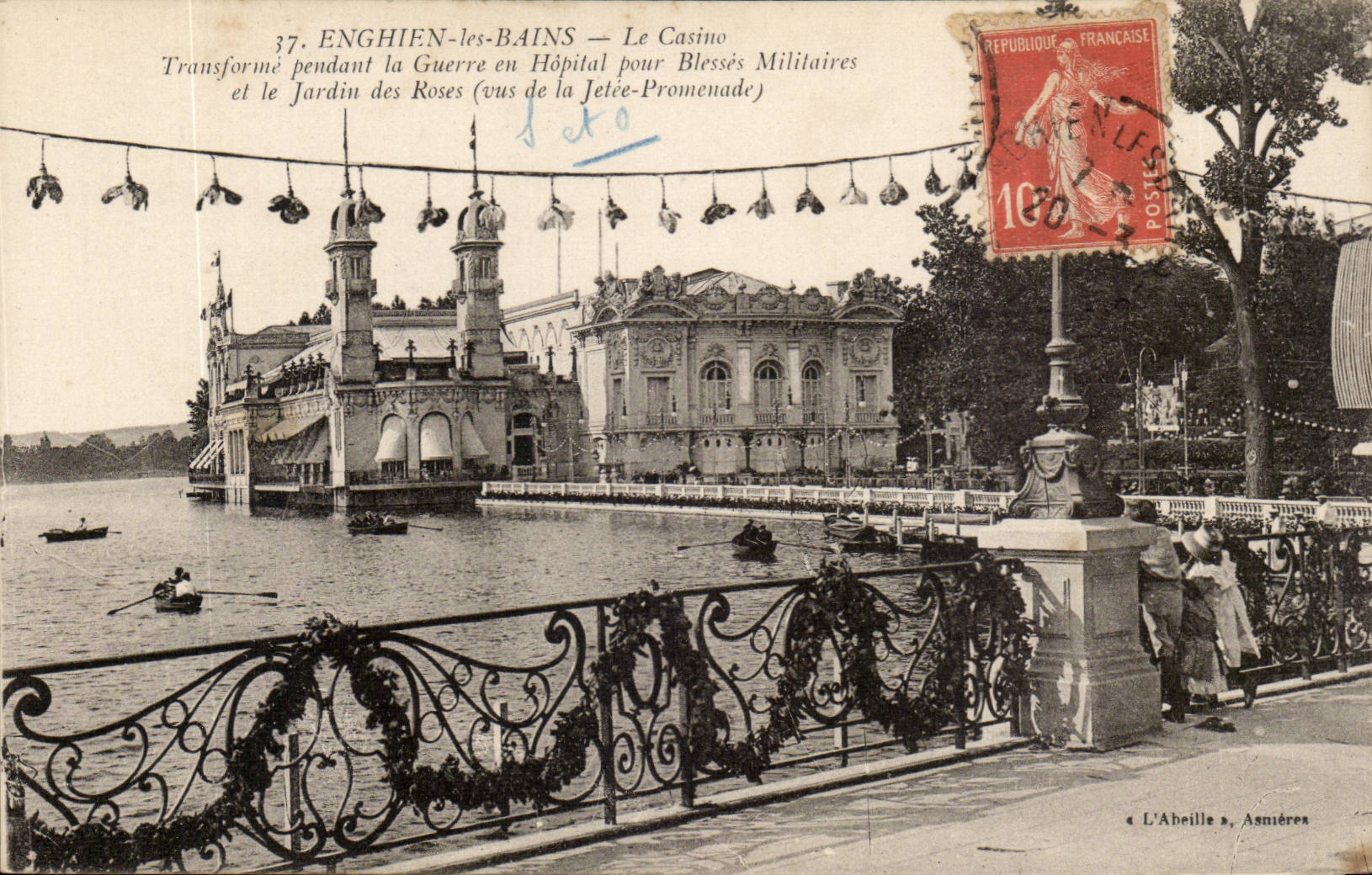 Val d'Oise- Enghien-les-Bains- Le Tranformees pendant la guerre Blesses Militaires et le Jardin -CPA