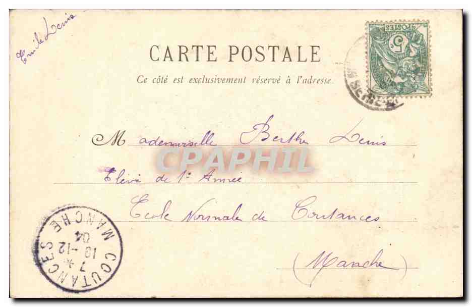 Montmorency — L'Ermitage (habité par J.-J. Rousseau en 1756) — A. Pollet — Verso