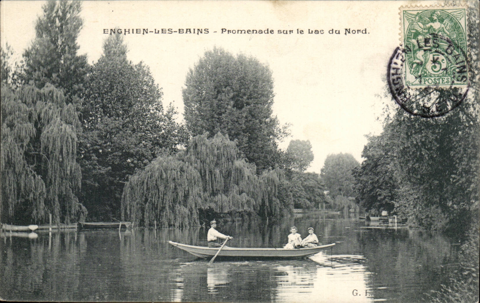 Val D'Oise- Enghien-les-Bains- Promenade sur le Lac du Nord-bateau -CPA