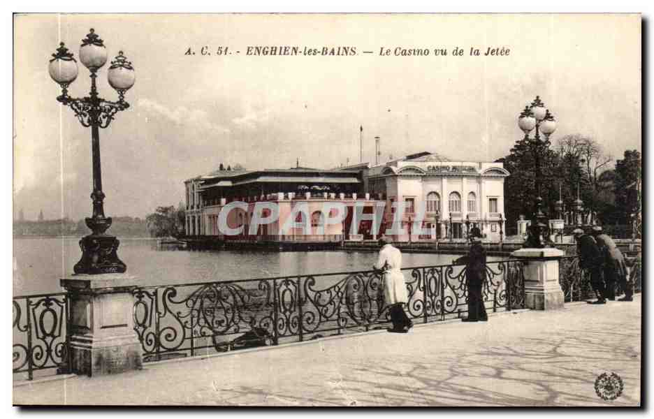 Val D'Oise- Enghien-les-Bains- Le Casiino vu de la Jetee -CPA