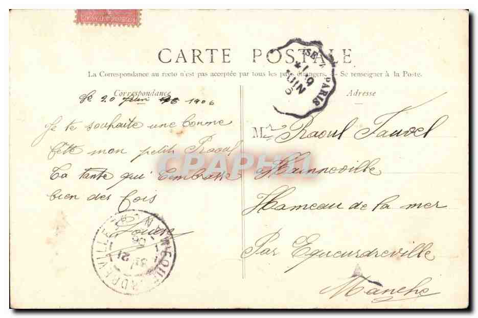 Une Pensée d'Enghien — éditeur inconnu, n° de série non visible — Verso