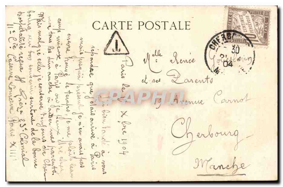 Vincennes- Porte des Chasseurs a Pied-CPA  — Rückseite