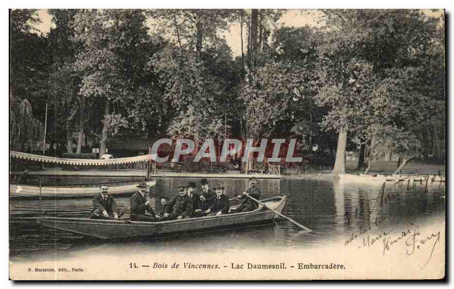 Paris (12) Bois de Vincennes-Lac Daumesnil- Embarcadere-bateau-CPA 