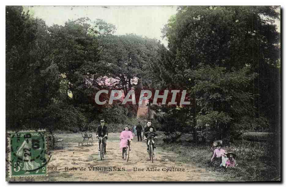 Paris (12) Bois de Vincennes- Une Allee Cycliste-velo-bicycle--CPA