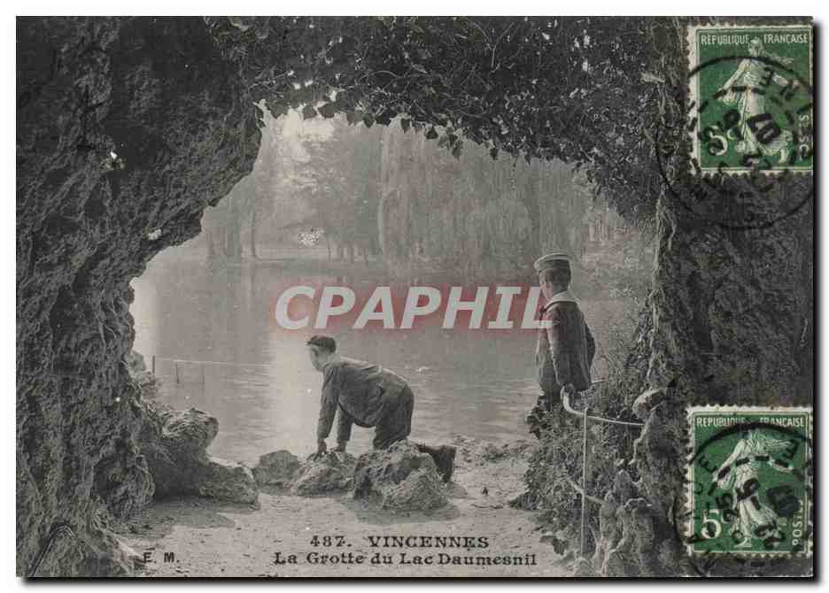 Paris (12) Bois de Vincennes- La Grotte du Lac Daumesnil--CPA