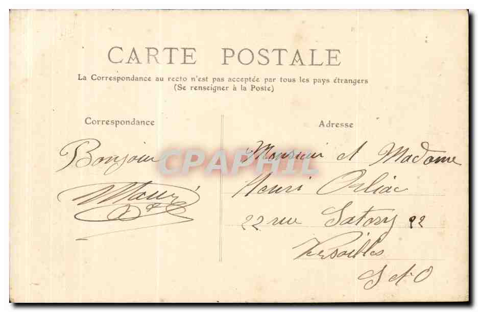 Vincennes- Chateau-CPA — Rückseite