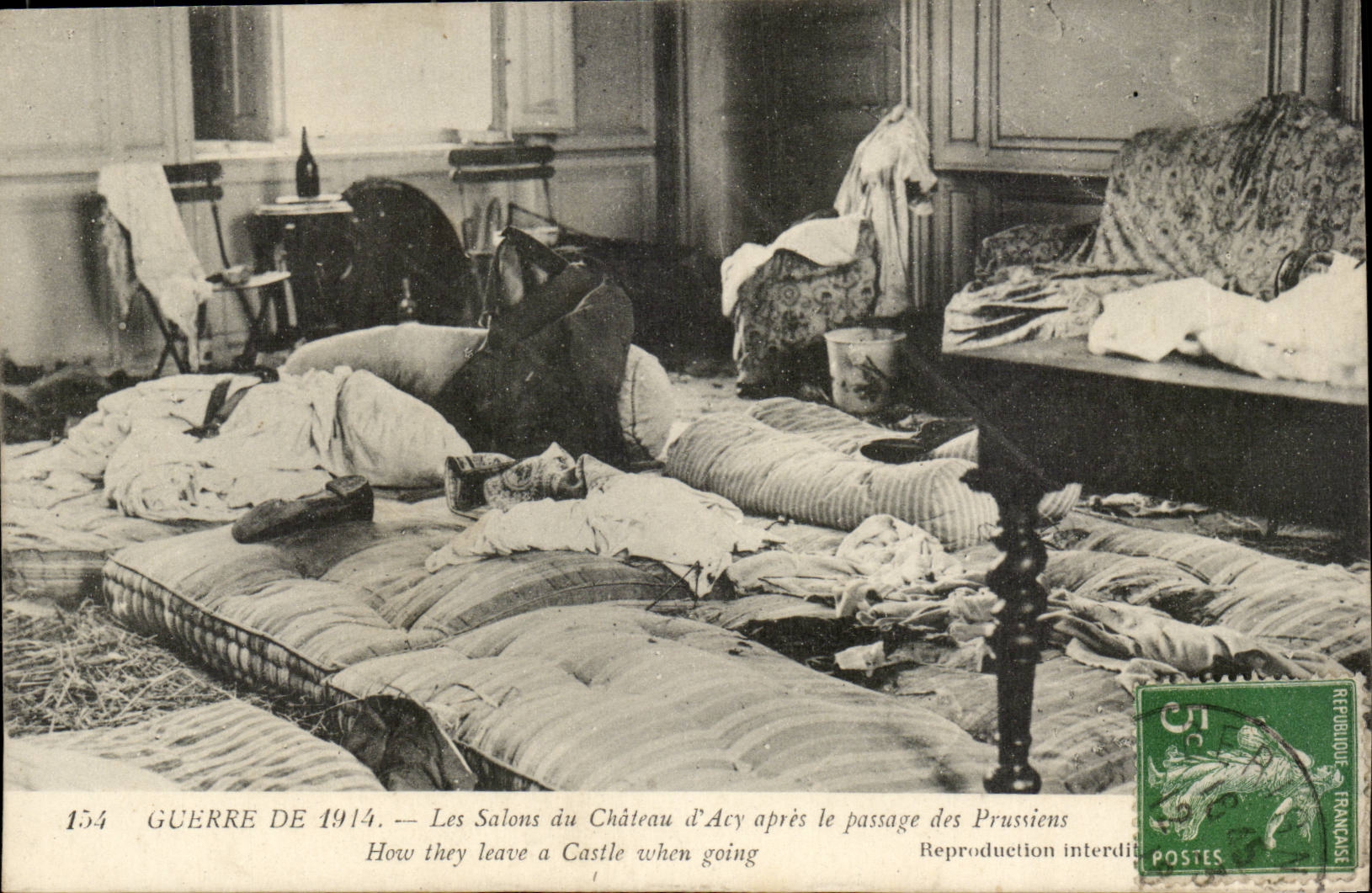 Salons des Château d'Acy — Nach dem Durchgang der Preußen — Krieg 1914 — Verleger: CPHAPHIL