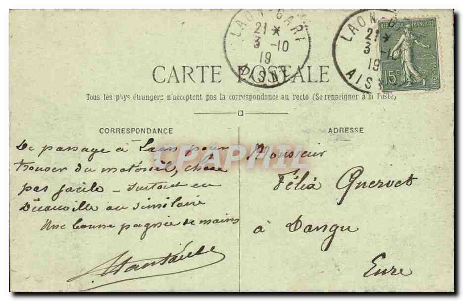Bataille de l'Aisne 1914-18 — Anizy-le-Château — Le Pont du Canal — Yise Paris N° 1497 — Reverso