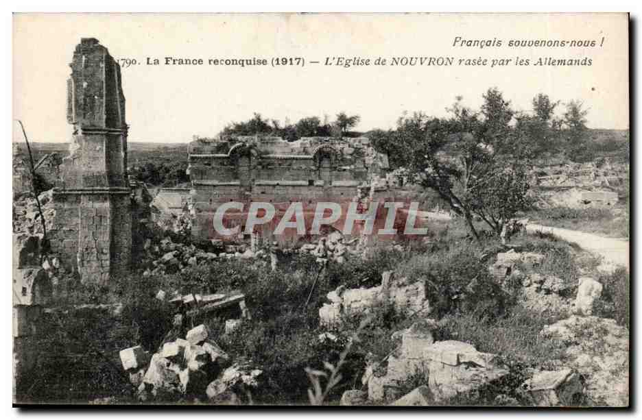 CPA L'eglise de Nouvron rasee par les allemands