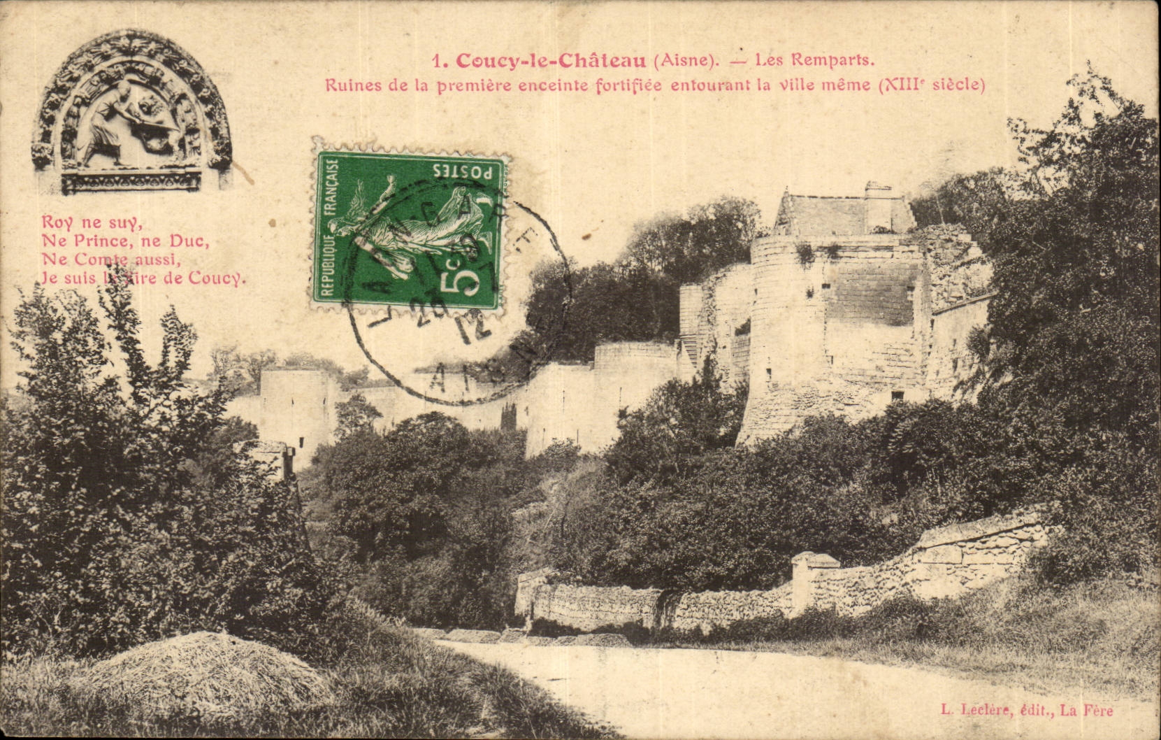 Coucy Le Chateau - les Remparts - Ruines de la premiere enceinte entourant la ville meme - CPA 