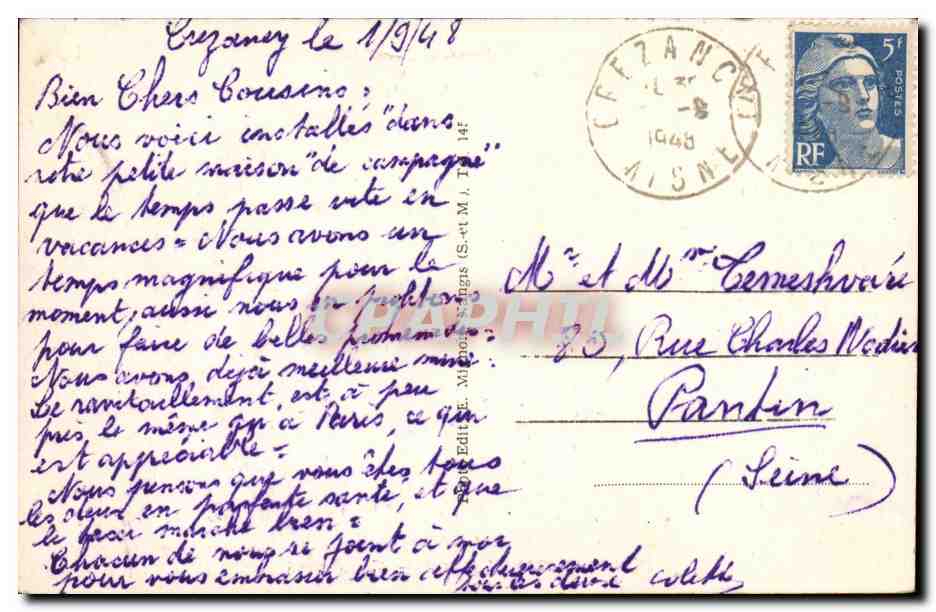 Crezancy - Vue Generale - CPA  — Rückseite