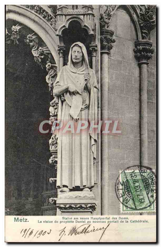 Statue du prophète Daniel — Cathédrale de Metz — Éditée par J. Berlin, n°120