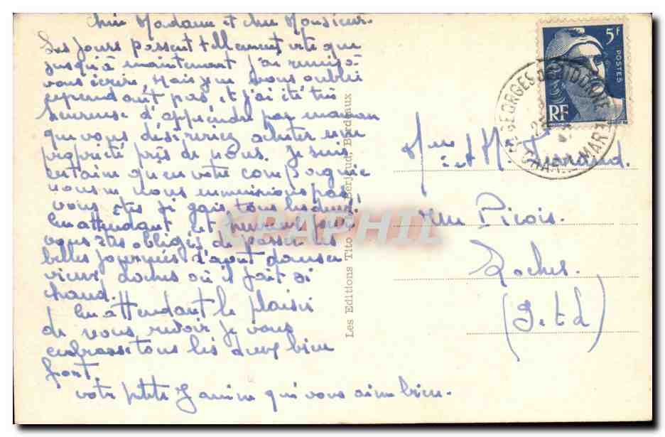 La Côte d'Argent — Sous-bois — Route de Suzac — Saint-Georges-de-Didonne — Éditeur Tiro, n°7 — Verso