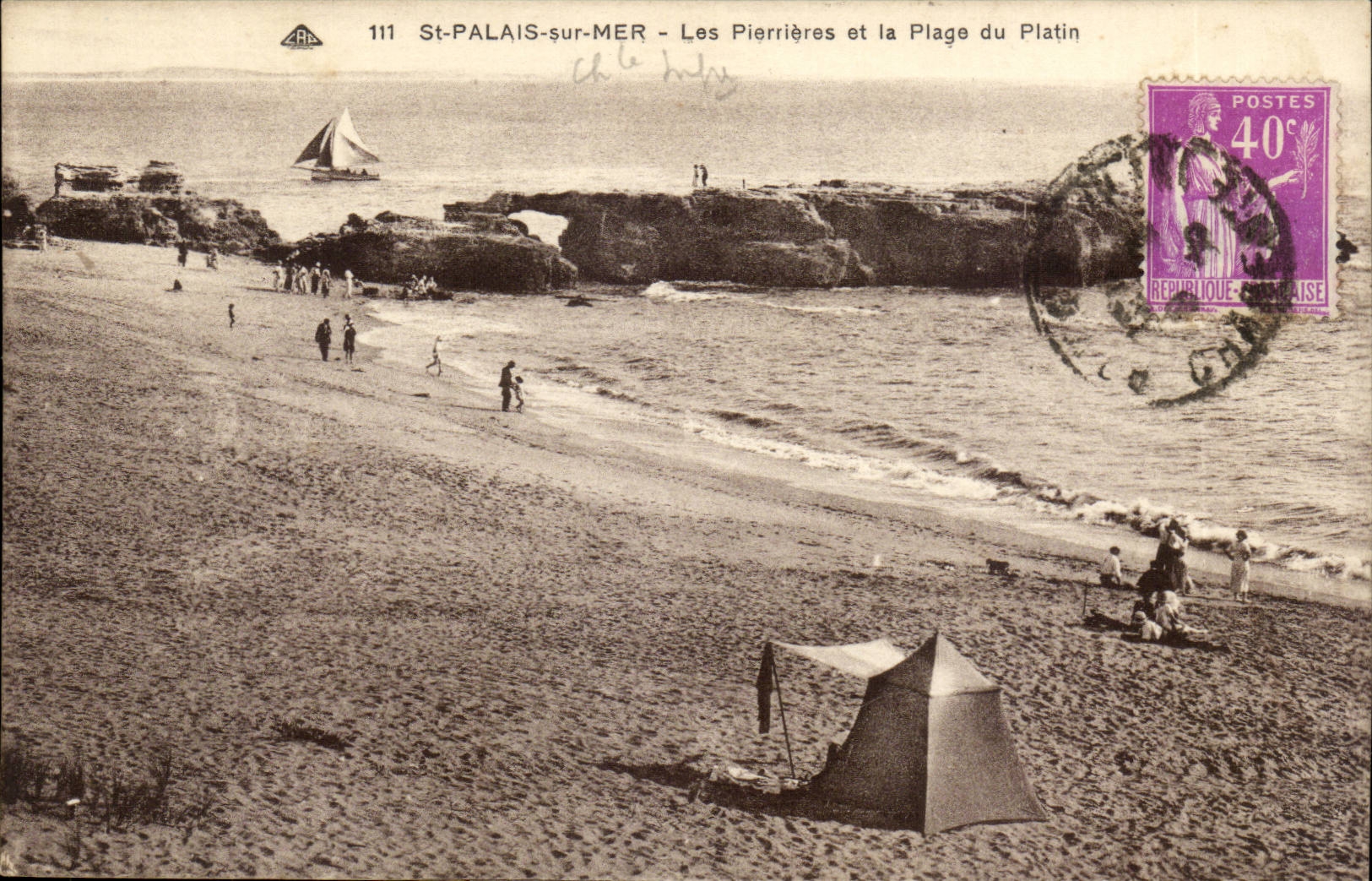 Saint Palais sur mer CPA Les pierrieres et la plage du Platin