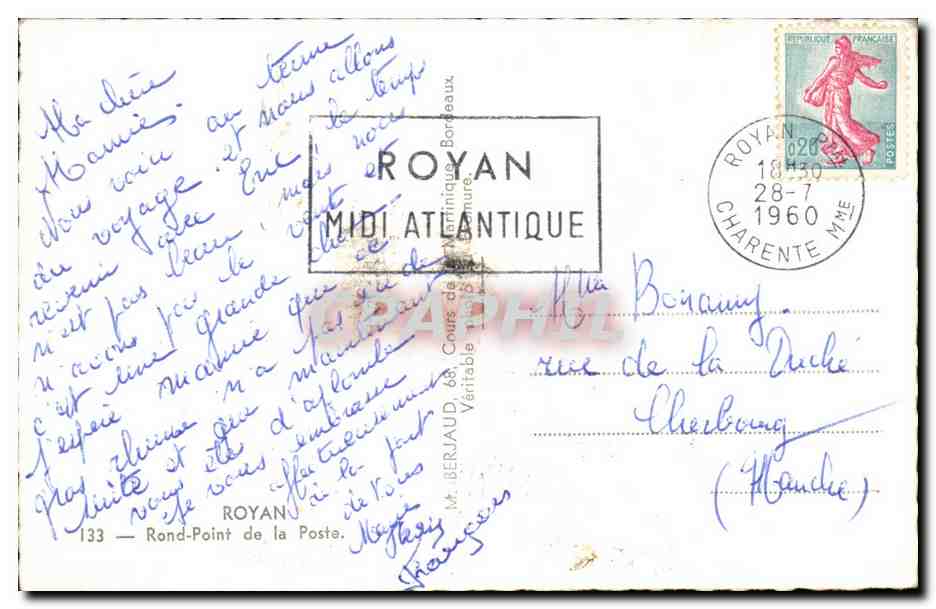 Royan CPA Rond point de la Poste — Back