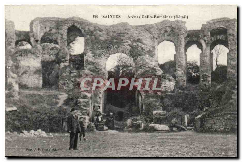 Saintes — Arènes Gallo-Romaines (Détail) — Pap J. Prévaust éd.