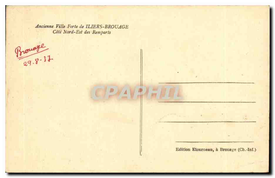 CPA Ancienne ville forte de Ilies Brouage Cote Nord Est des remparts — Verso