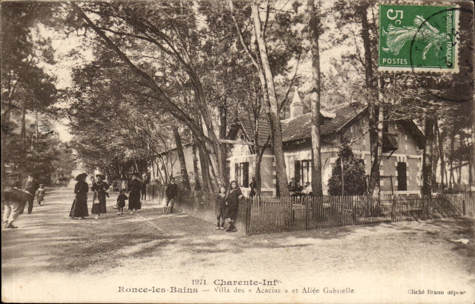 Ronce-les-Bains — Villa des « Acacias » et Allée Gabrielle — Cliché Braun déposé