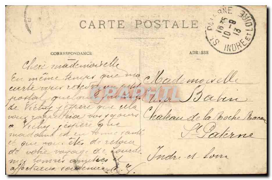 Vichy CPA Alle principale du nouveau parc des Celestins sur les bords de l'Allier — Rückseite