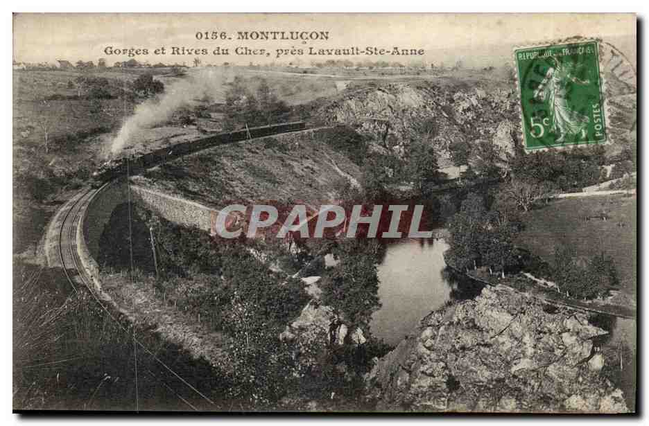 Montlucon CPA Gorges et rives du Cher prs Lavault St eAnne (train)