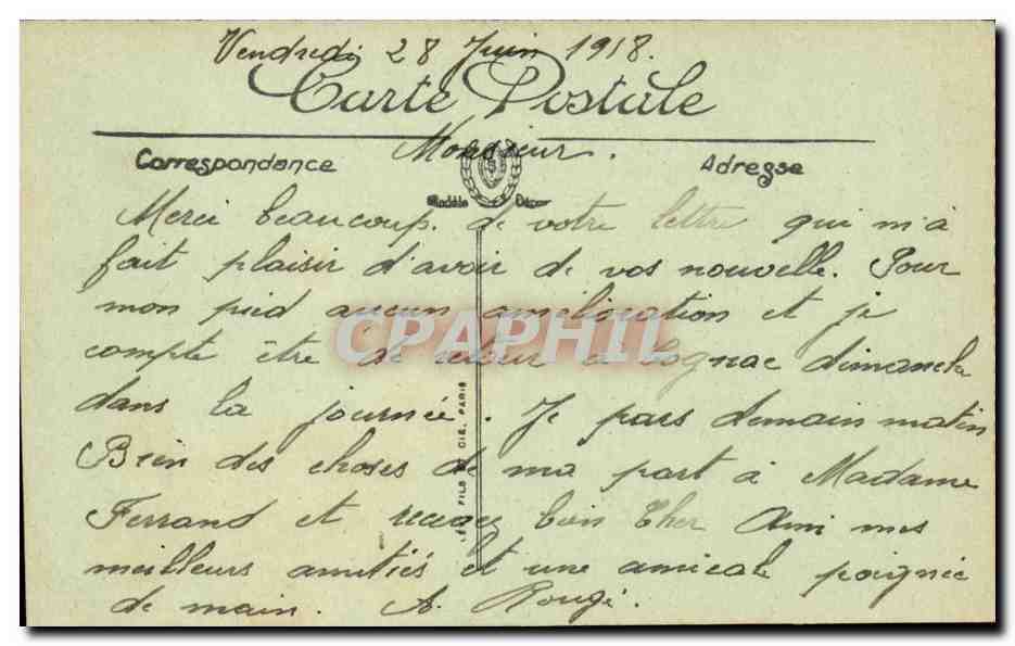 Bourbon l'archambault CPA Vue generale — Back