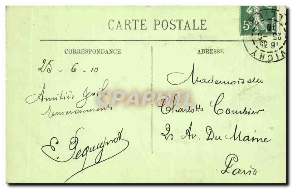 Vichy CPA La maison de MAdame de Sevigne — Rückseite