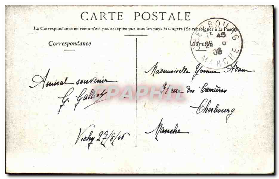 Vichy CPA Le casino  — Verso