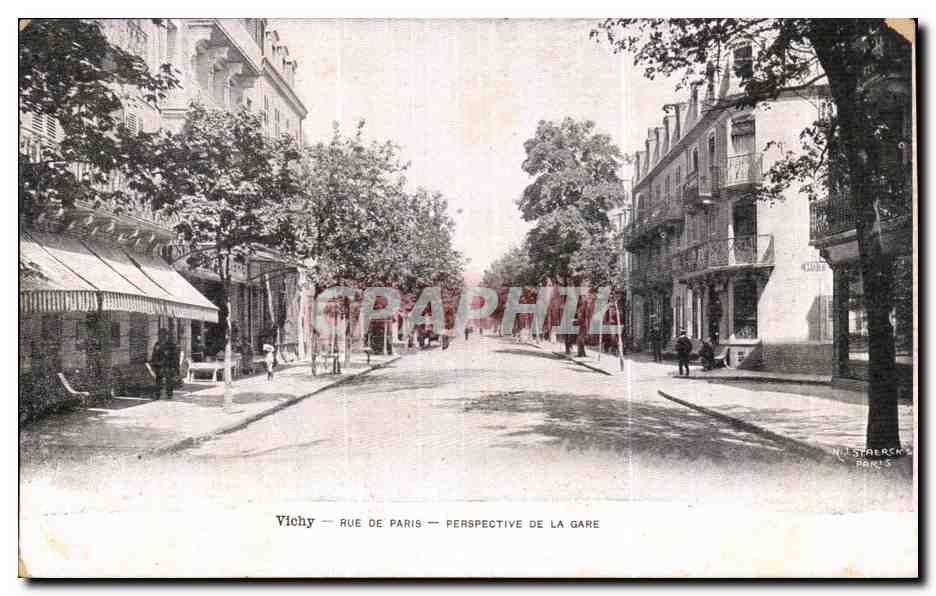 Vichy — Rue de Paris — Perspective de la gare — N. L. STERCKH, Paris